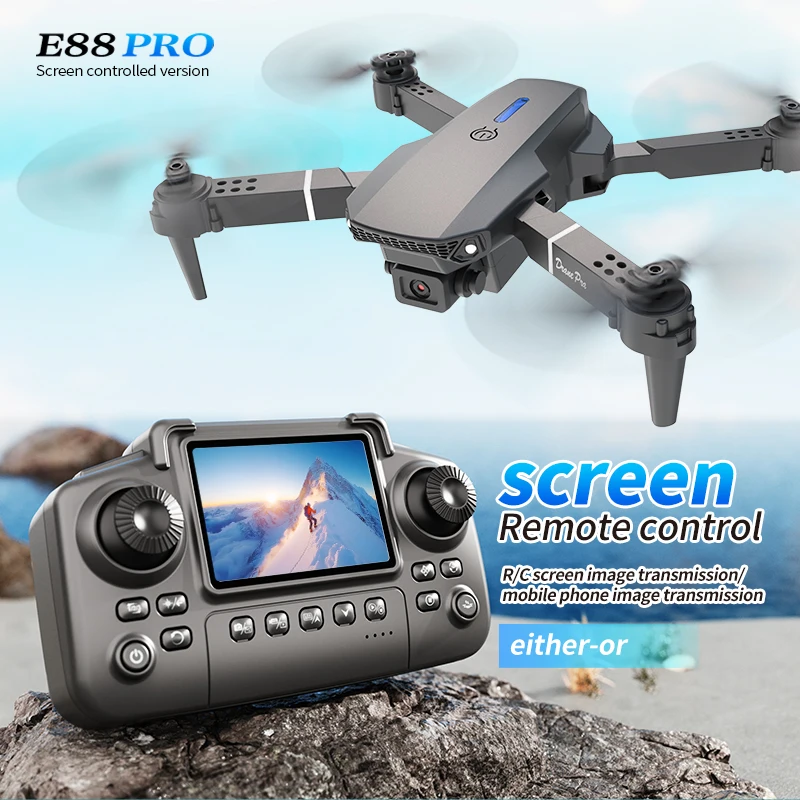Rc Drone E88 - Profissional e88 pro drone com tela
