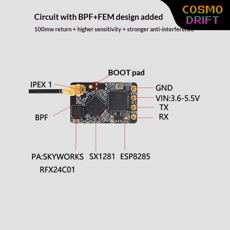 Drone Rc Receiver And Transmitter - Receptor Hot BAYCK Expresslrs Elrs 2.4