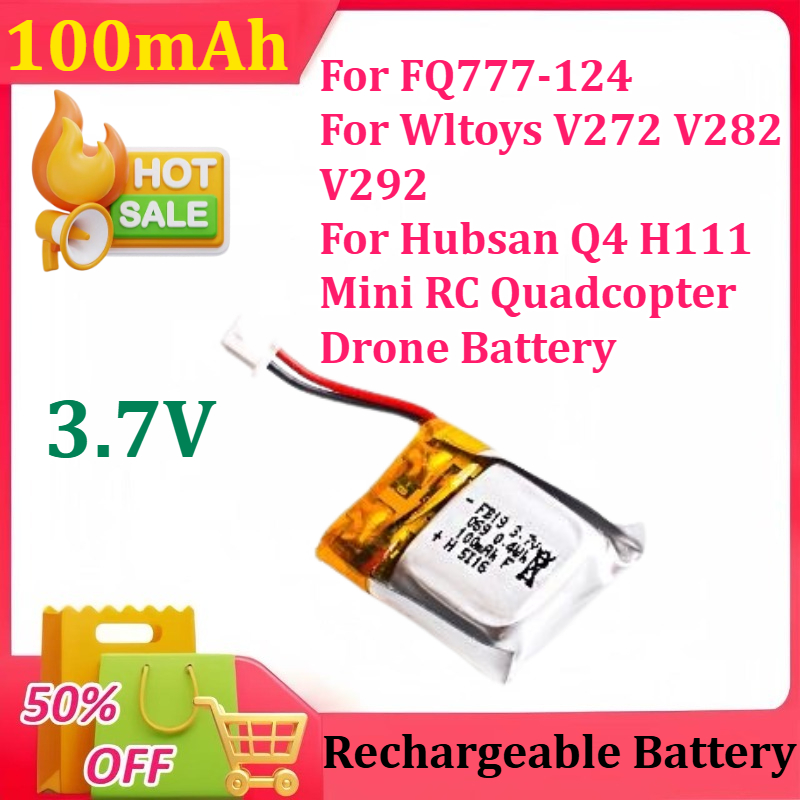 Drone Fq777 Rc Quadcopter - Bateria lipo 3.7v 100mah para FQ777-124