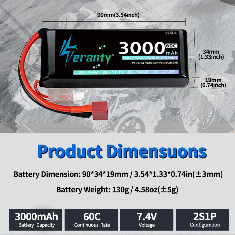 Bateria Lipo TERANTY 2S 3000mA - Drone Rc Board avaliação e preço