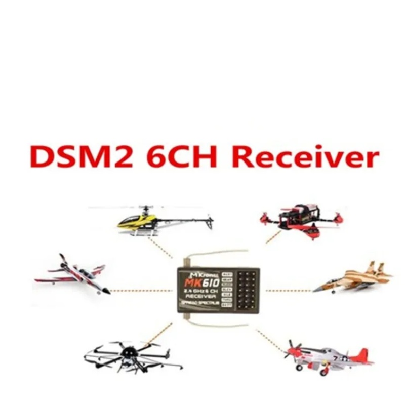 DSM2 MK610 AR6100 2.4G 6CH RC  - Drone Rc Receiver And Transmitter avaliação e preço