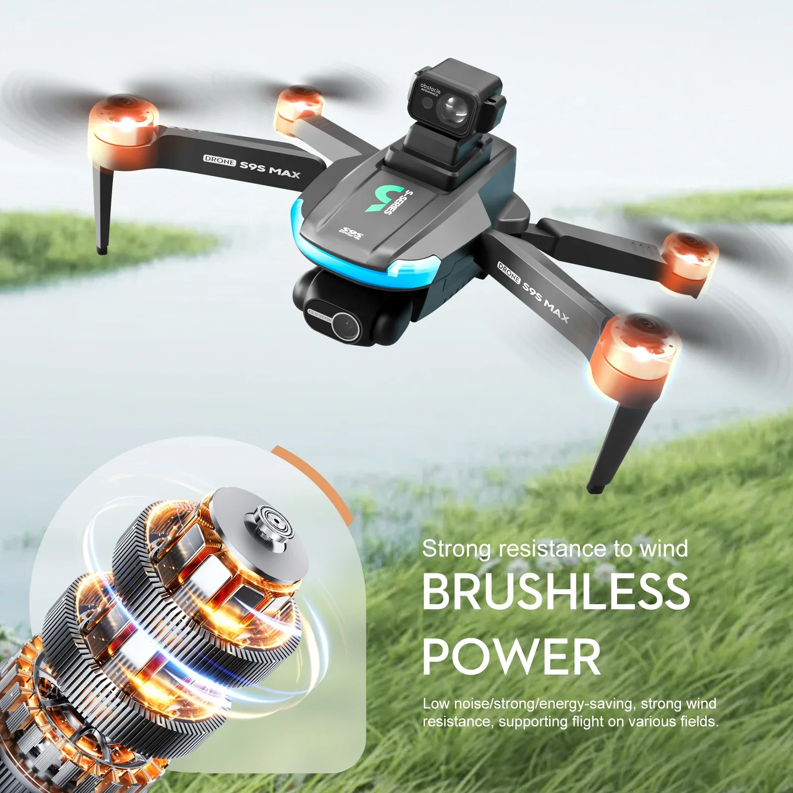 Novo s9s max mini drone 4k 2 e - Drone Kf Rc avaliação e preço
