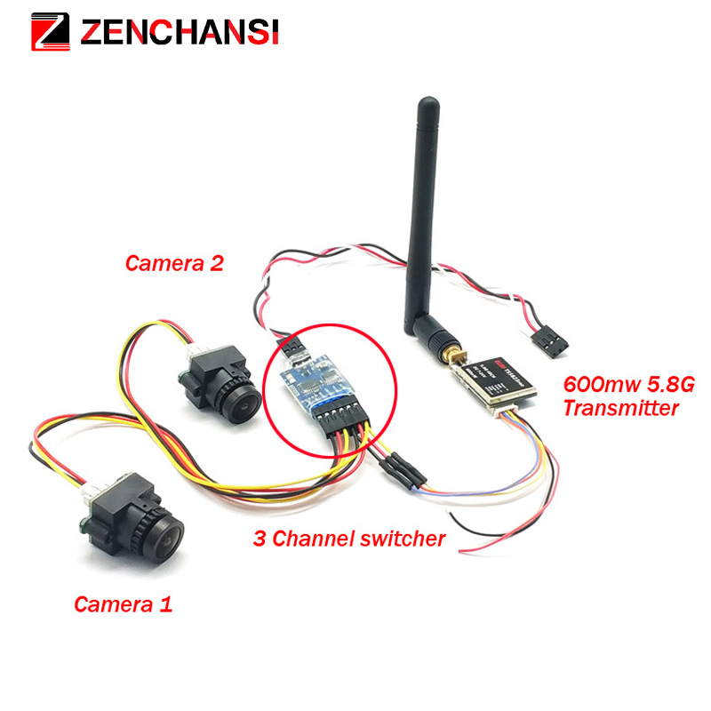 Câmera de vídeo dupla de 3 can - Fpv Camera Cmos avaliação e preço