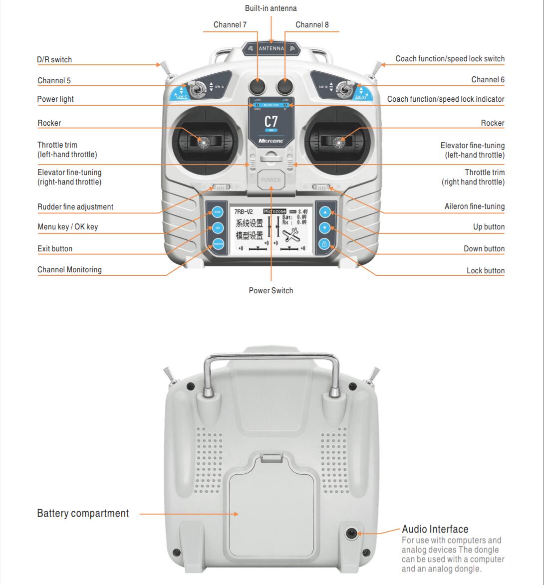MicroZone MC7 Controlador C7 M - Drone Rc Receiver And Transmitter avaliação e preço