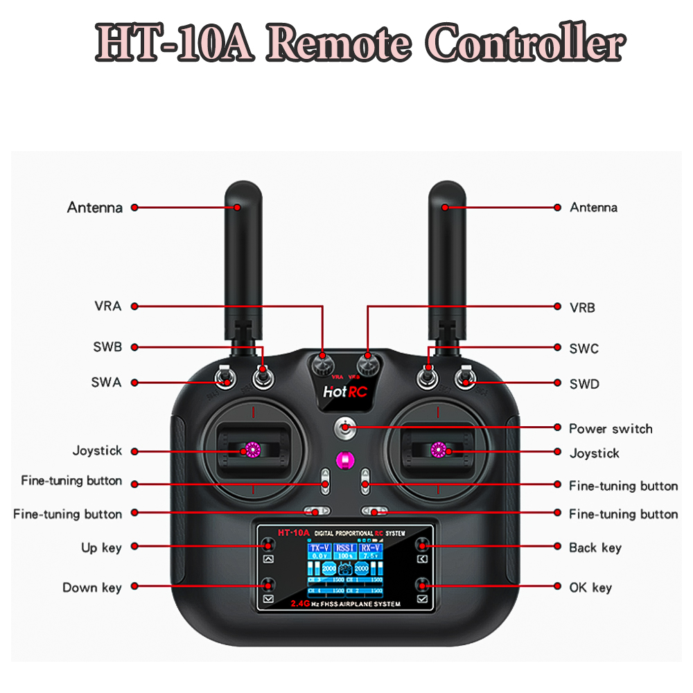 Transmissor Hotrc HT-10A 2.4G  - Drone Rc Receiver And Transmitter avaliação e preço