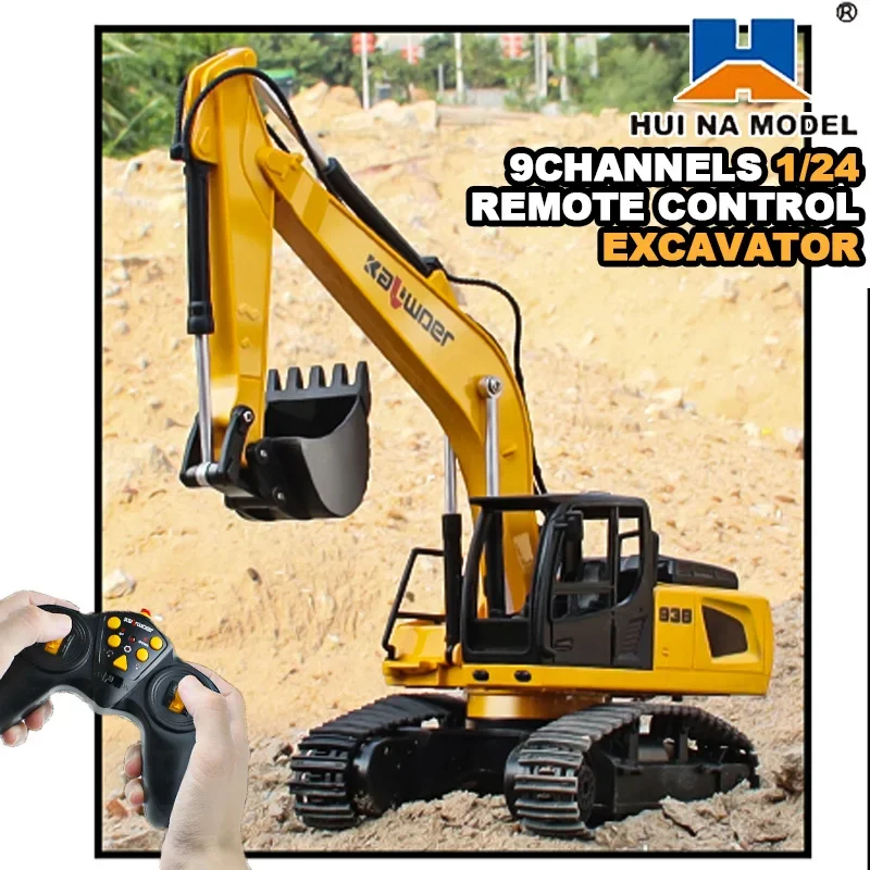 Huina rc escavadeira 1/24 9ch  - Drone Or Rc Car avaliação e preço