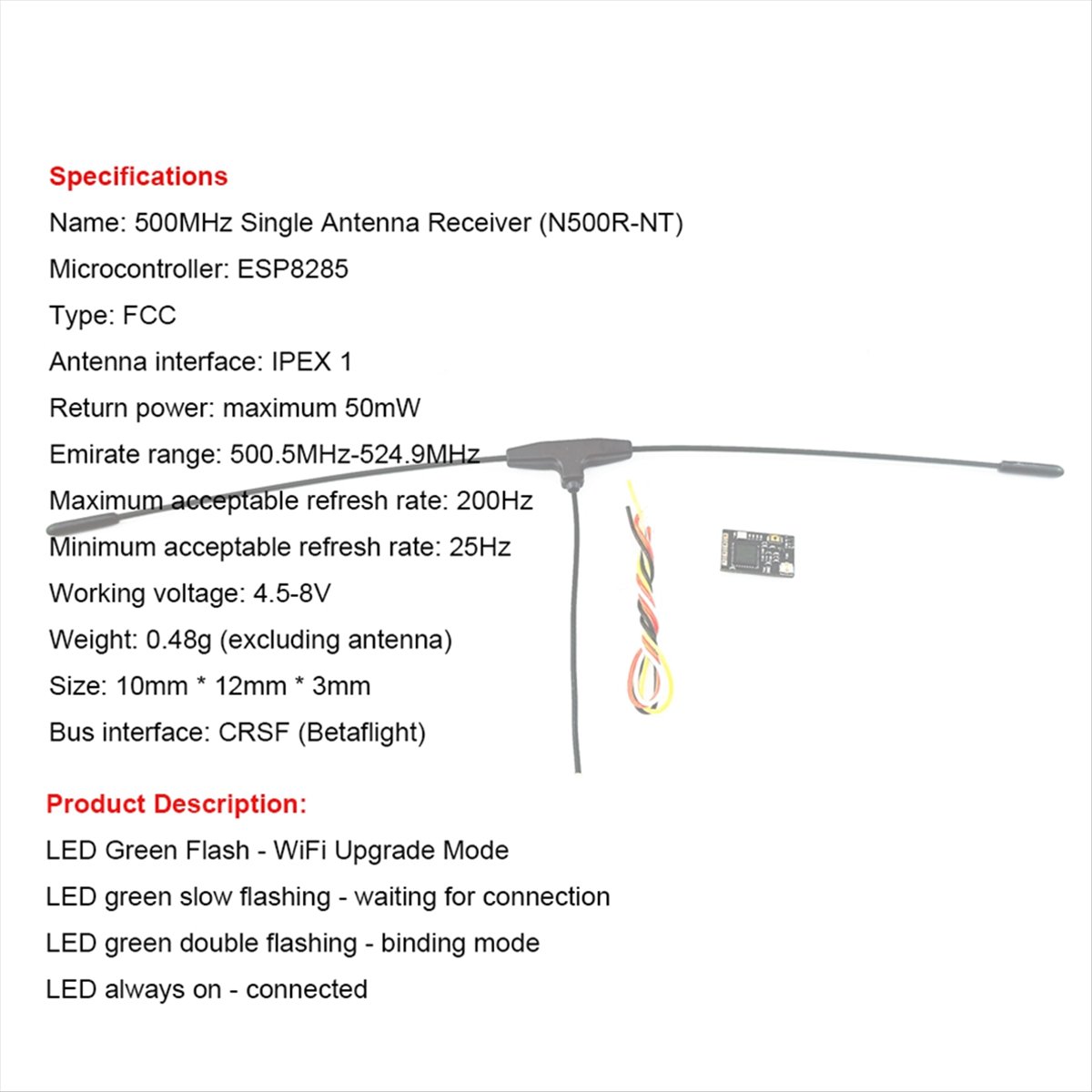 Receptor de 500MHz 500.5MHz-52 - Drone Rc Drone avaliação e preço