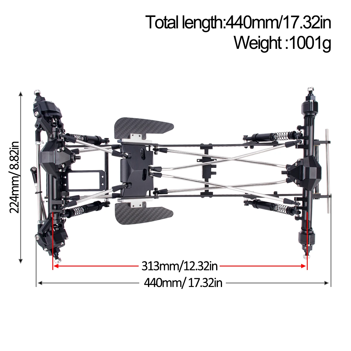 Kit de Chassi LCG em Fibra de  - Rc Rock Crawler avaliação e preço
